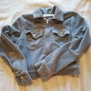Reformation gray corduroy Texas crop jacket
